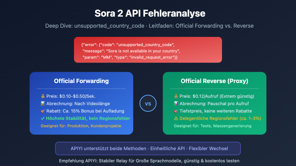 Sora 2 API Fehlermeldung unsupported_country_code Tiefenanalyse ...